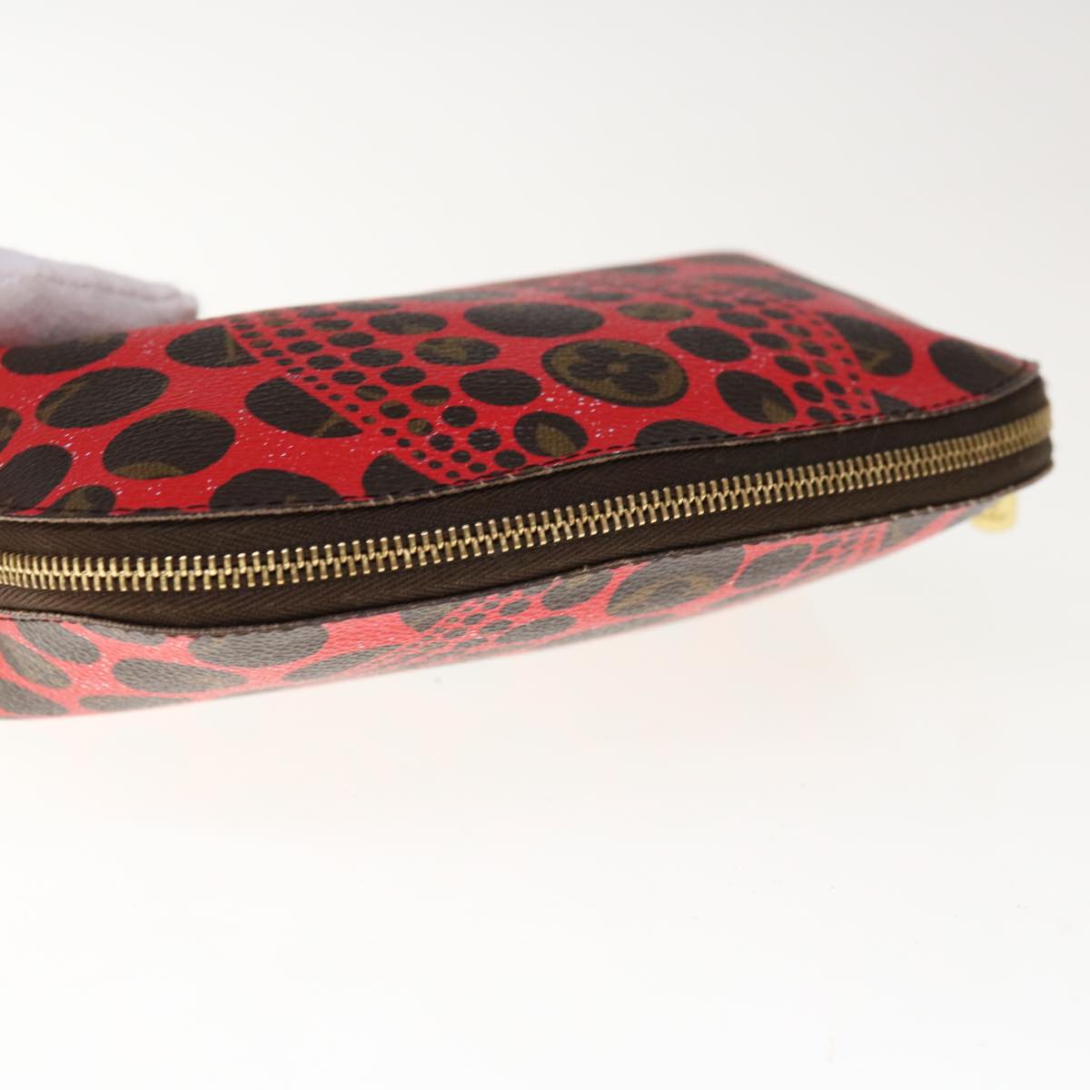 LOUIS VUITTON Monogram Yayoi Kusama Pochette Cosmetic PM Red M47347 Auth 66259