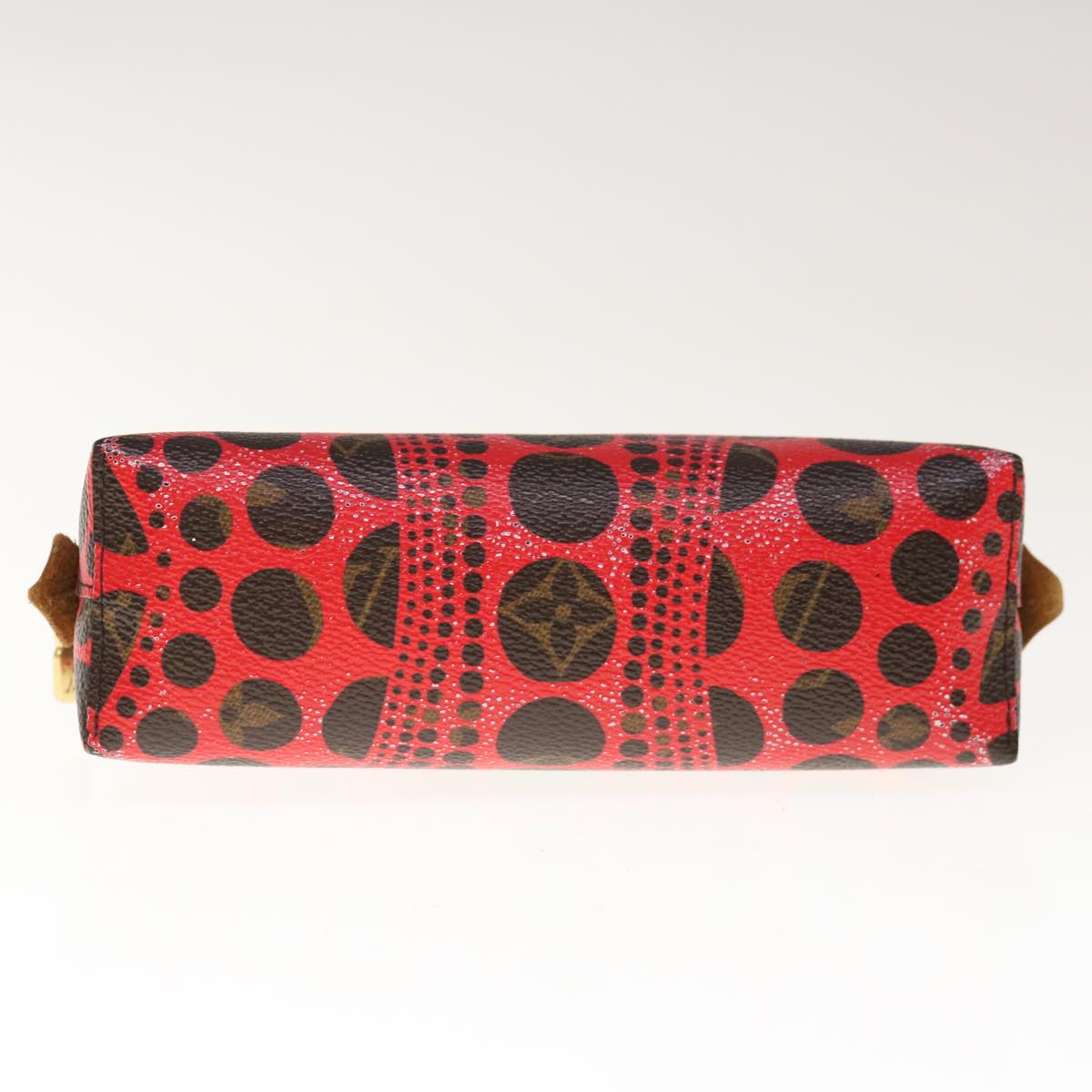 LOUIS VUITTON Monogram Yayoi Kusama Pochette Cosmetic PM Red M47347 Auth 66259