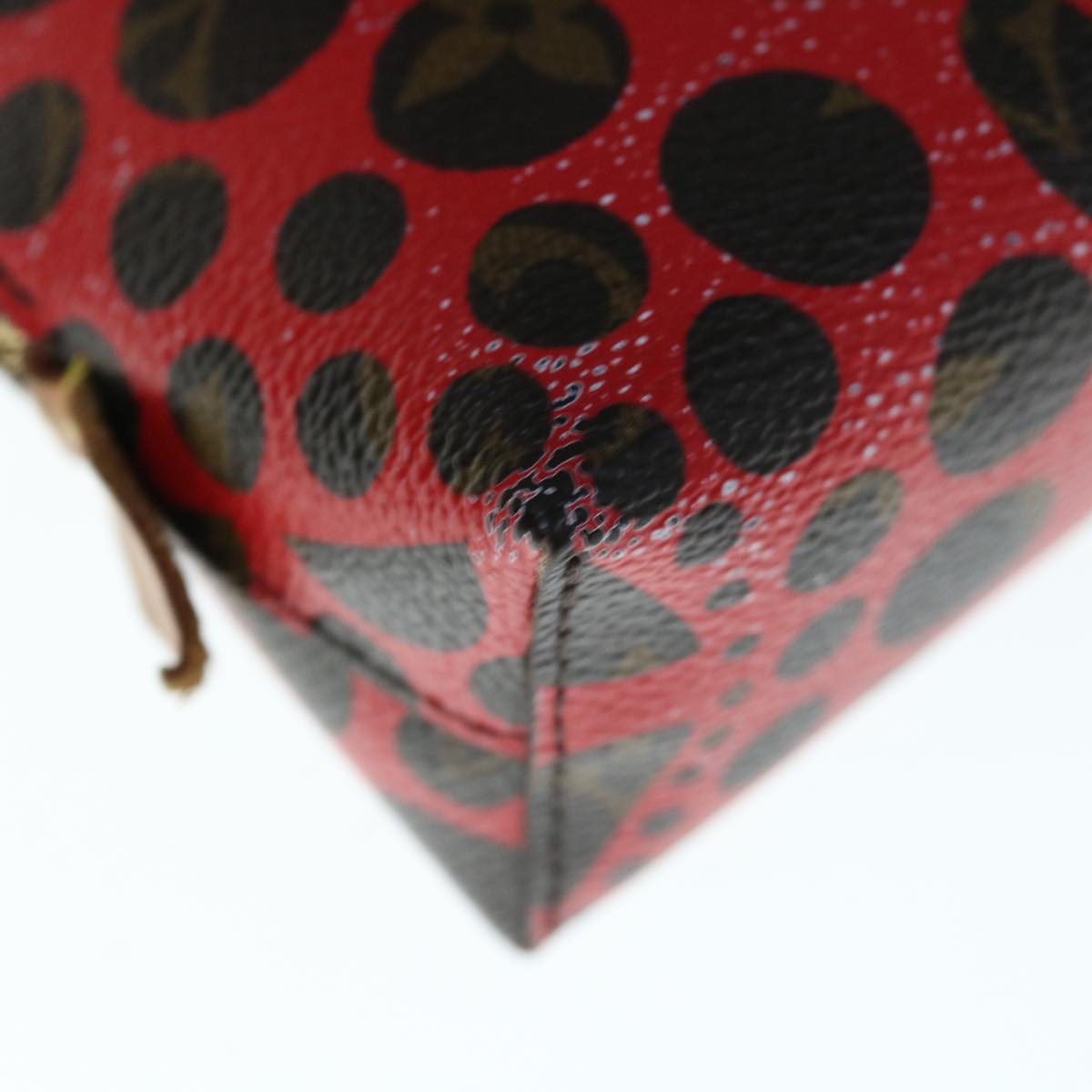 LOUIS VUITTON Monogram Yayoi Kusama Pochette Cosmetic PM Red M47347 Auth 66259