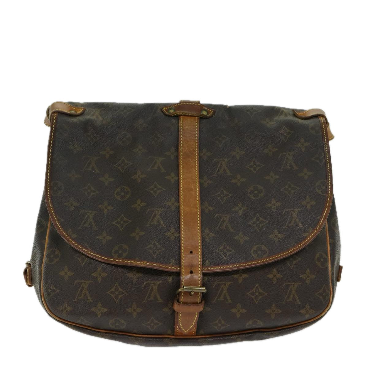 LOUIS VUITTON Monogram Saumur 35 Shoulder Bag M42254 LV Auth 66288