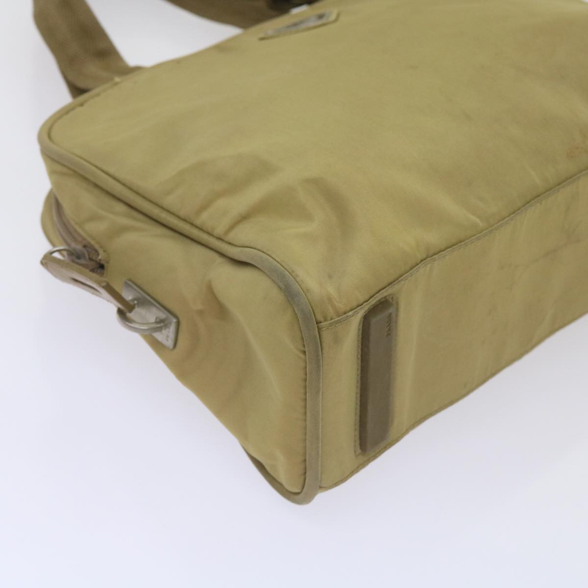 PRADA Hand Bag Nylon Beige Auth 66368
