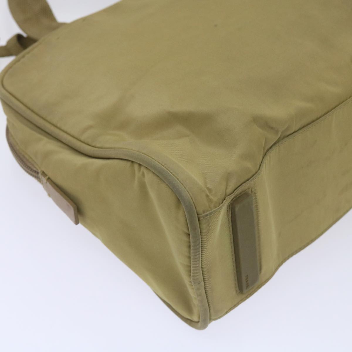 PRADA Hand Bag Nylon Beige Auth 66368