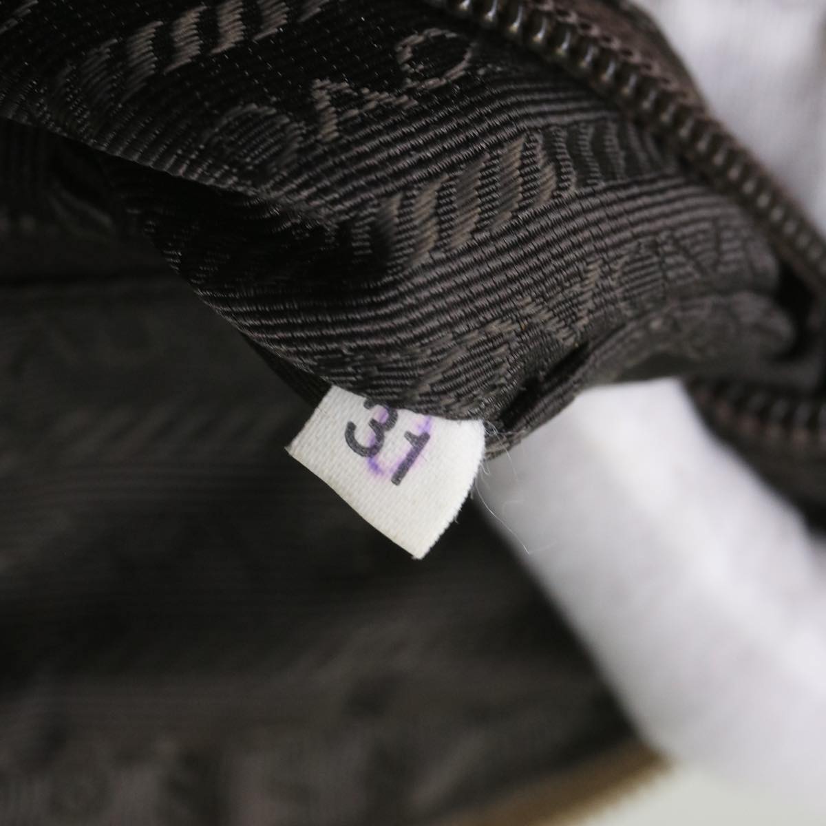 PRADA Hand Bag Nylon Beige Auth 66368