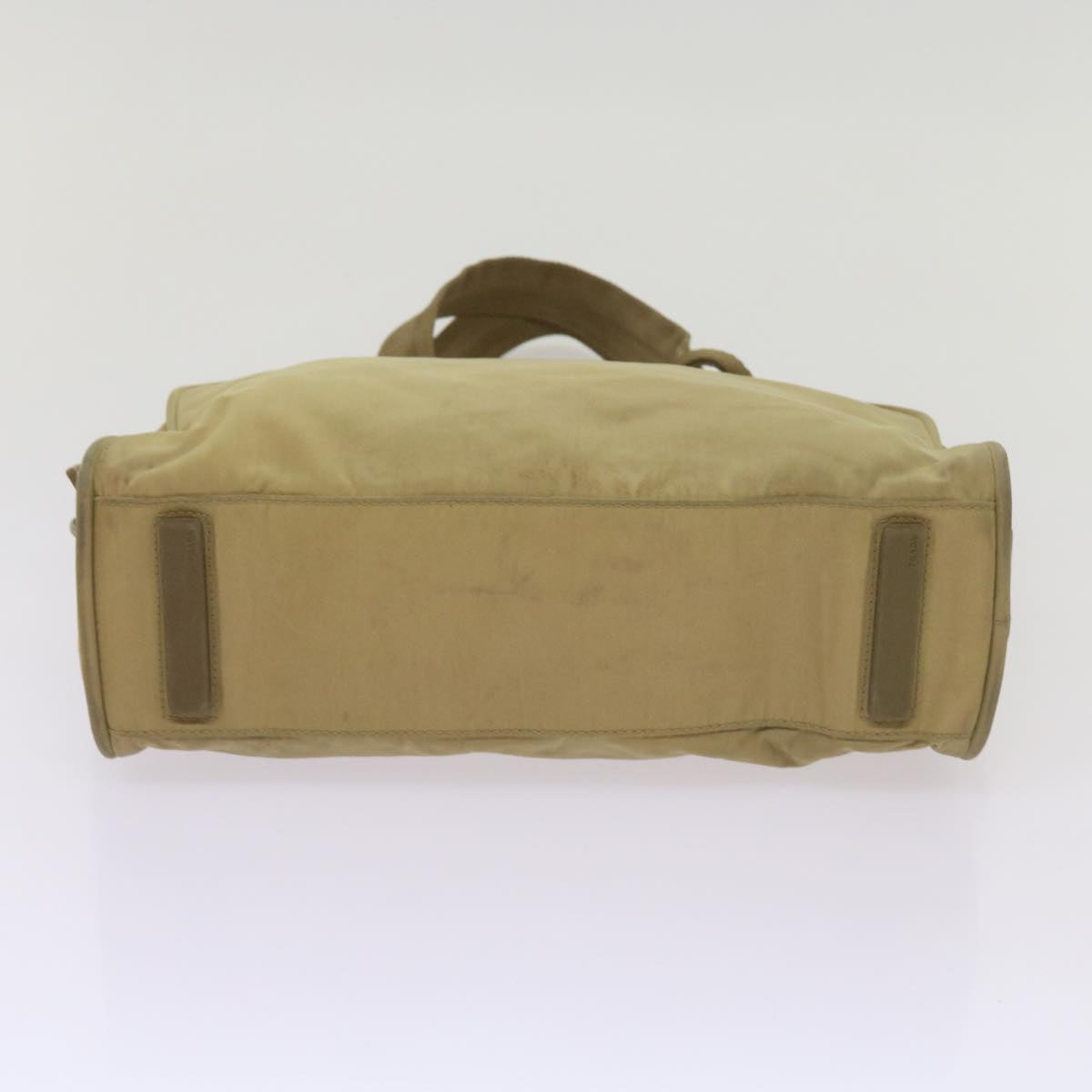 PRADA Hand Bag Nylon Beige Auth 66368