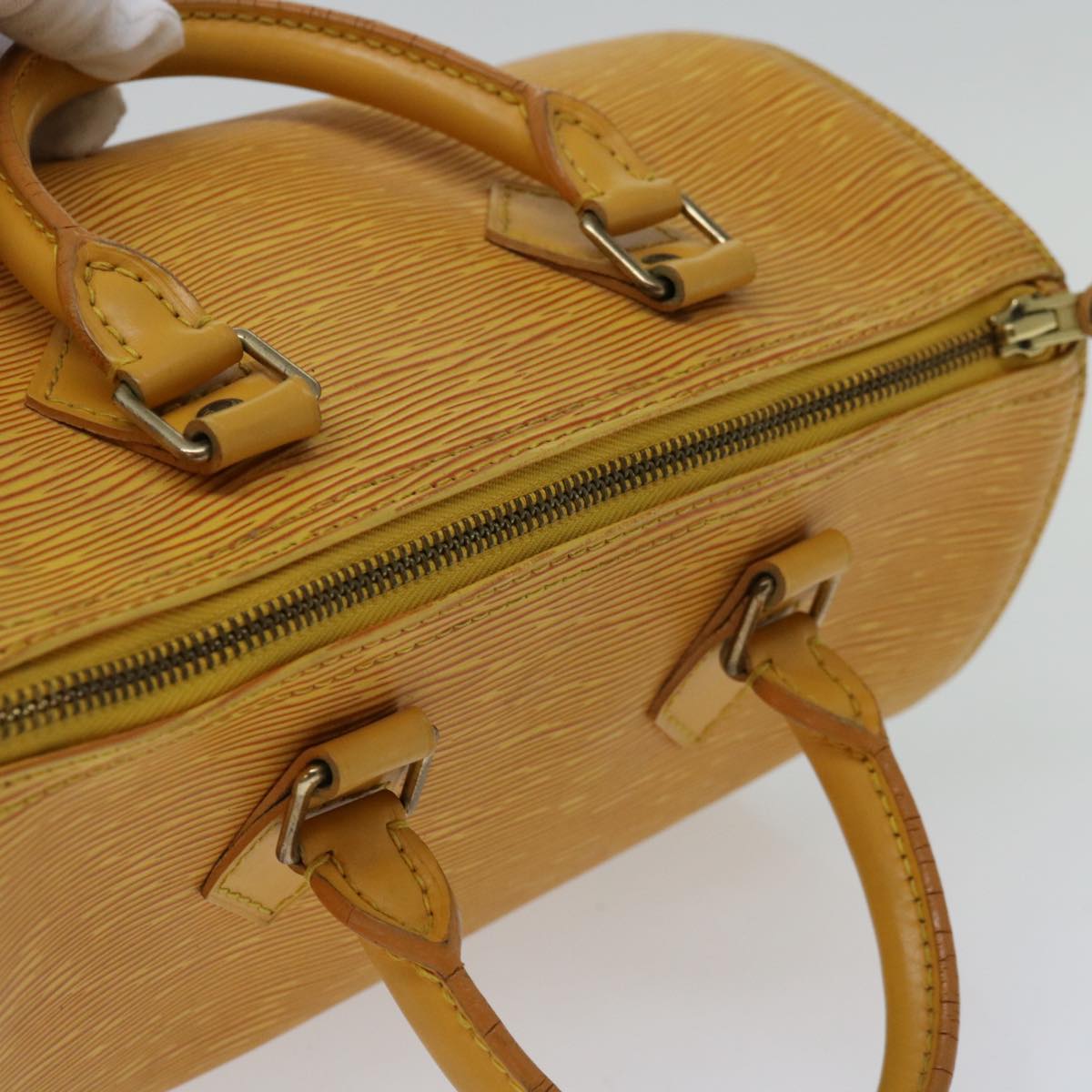 LOUIS VUITTON Epi Speedy 25 Hand Bag Tassili Yellow M43019 LV Auth 66583