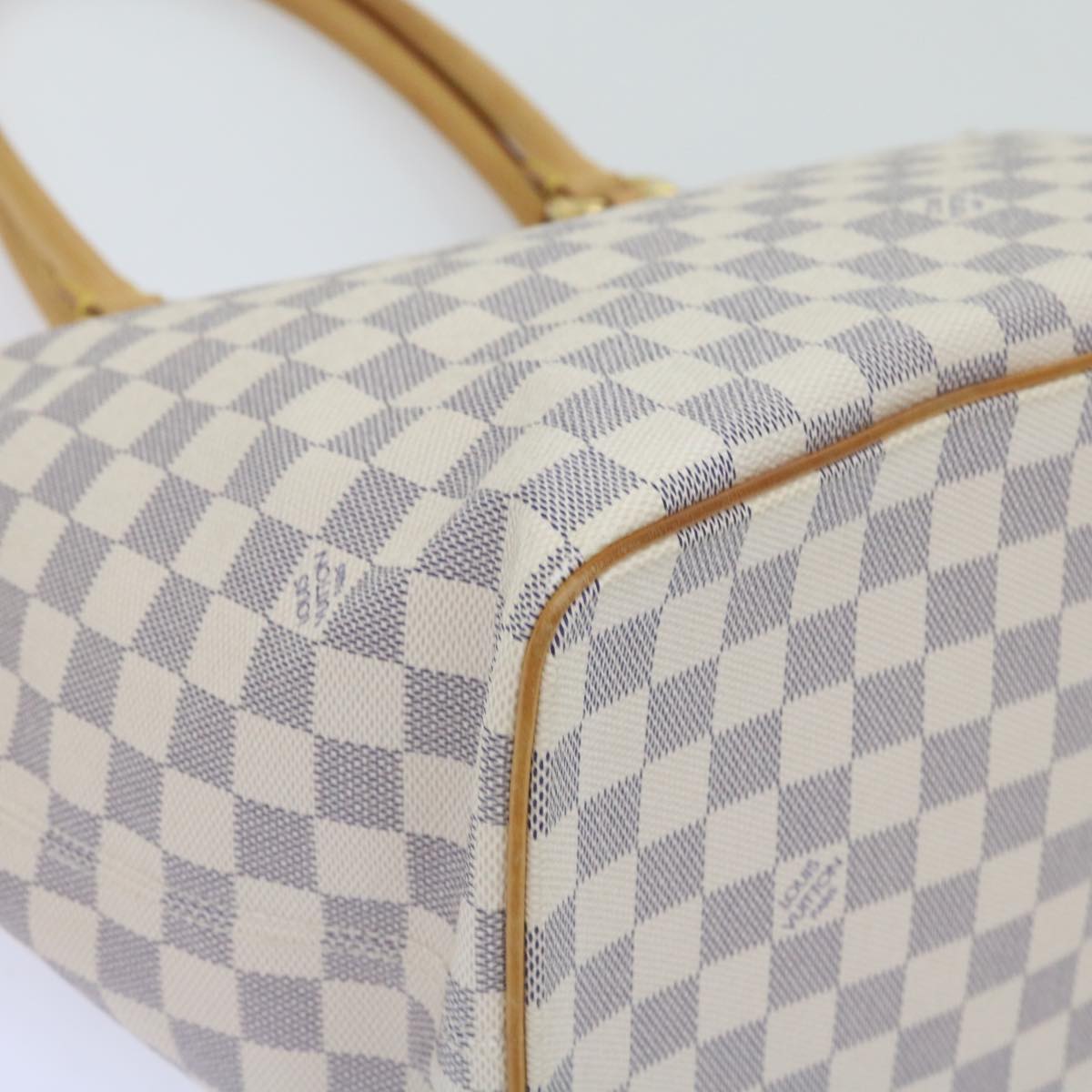 LOUIS VUITTON Damier Azur Saleya MM Tote Bag N51185 LV Auth 66788