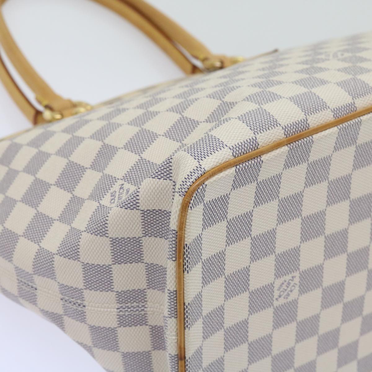 LOUIS VUITTON Damier Azur Saleya MM Tote Bag N51185 LV Auth 66788