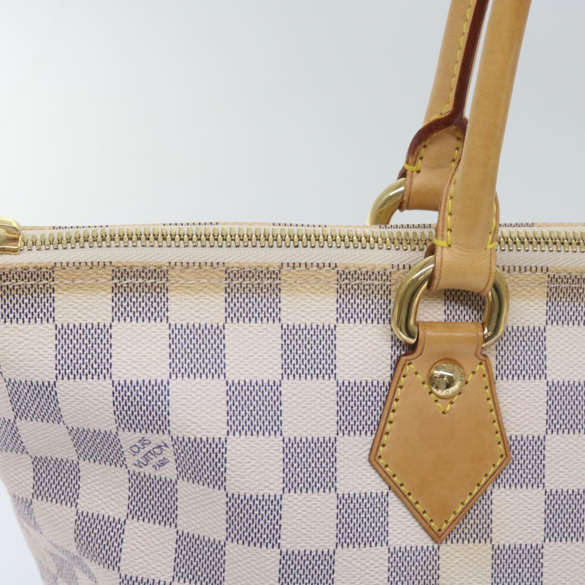 LOUIS VUITTON Damier Azur Saleya MM Tote Bag N51185 LV Auth 66788