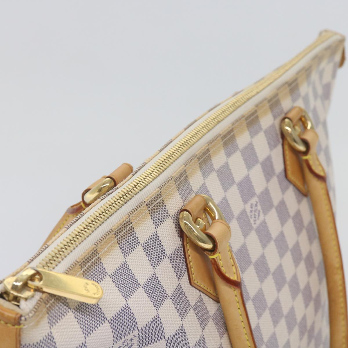 LOUIS VUITTON Damier Azur Saleya MM Tote Bag N51185 LV Auth 66788