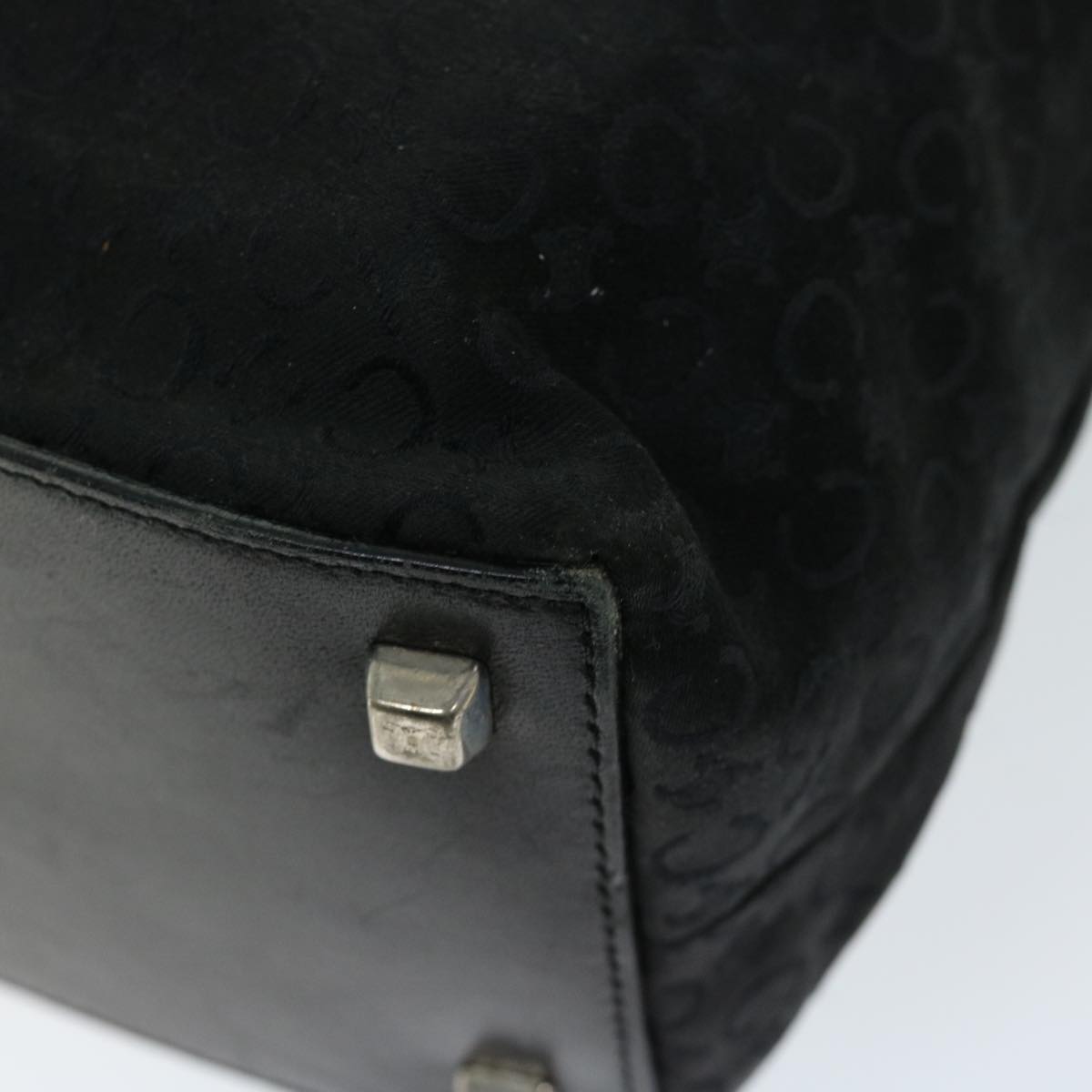 CELINE C Macadam Canvas Tote Bag Black Auth 66820