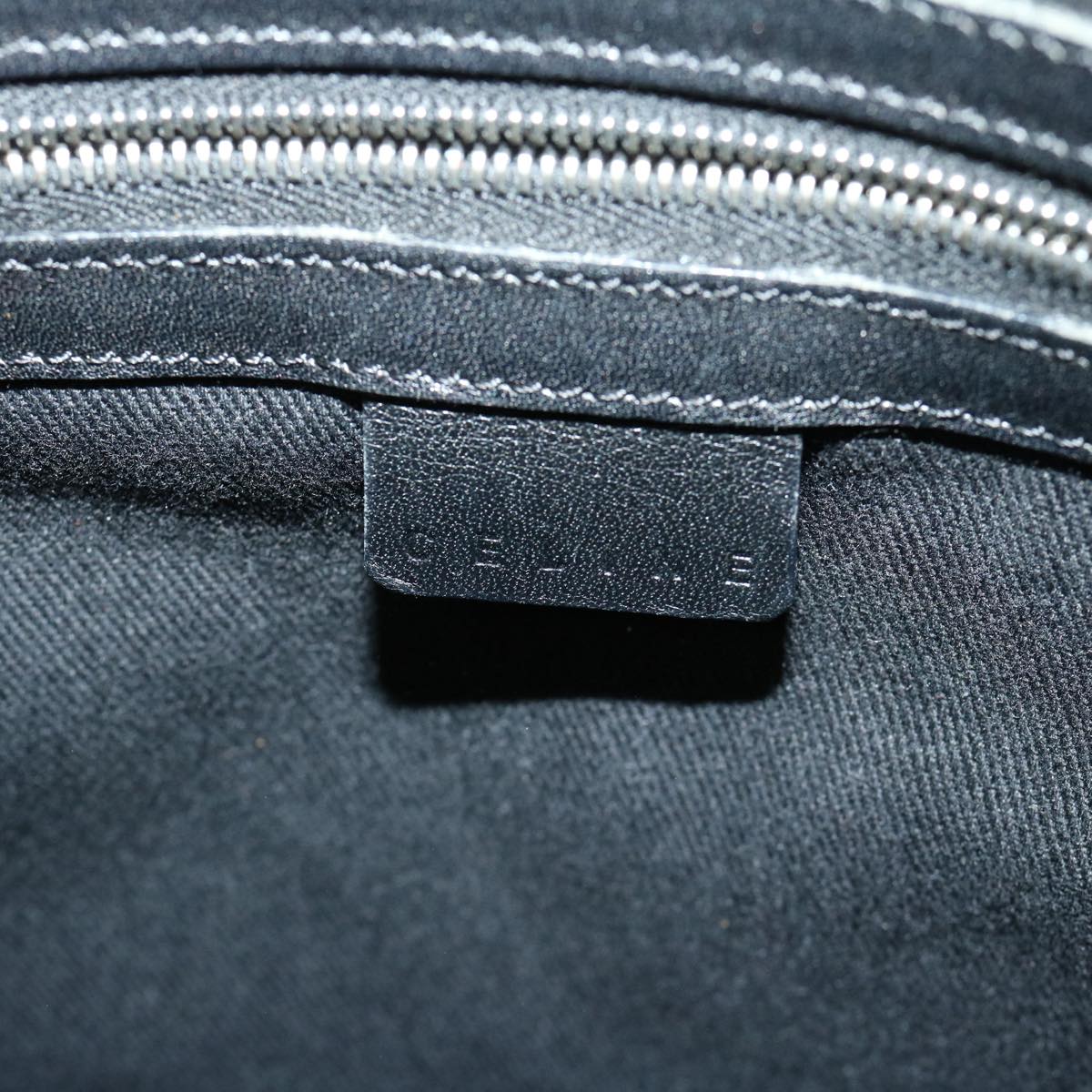 CELINE C Macadam Canvas Tote Bag Black Auth 66820
