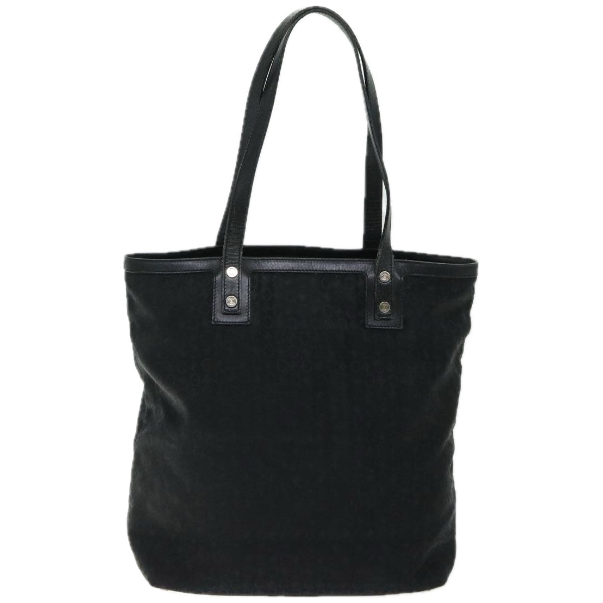 CELINE C Macadam Canvas Tote Bag Black Auth 66820