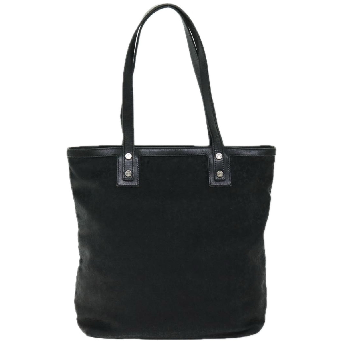 CELINE C Macadam Canvas Tote Bag Black Auth 66820