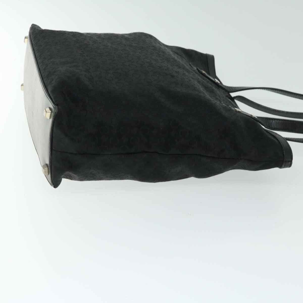 CELINE C Macadam Canvas Tote Bag Black Auth 66820