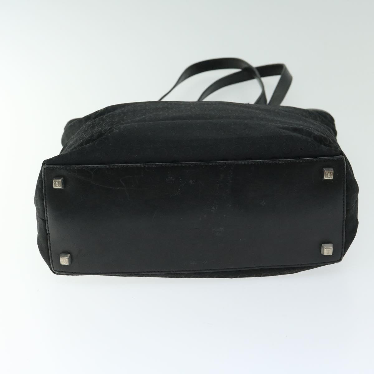 CELINE C Macadam Canvas Tote Bag Black Auth 66820