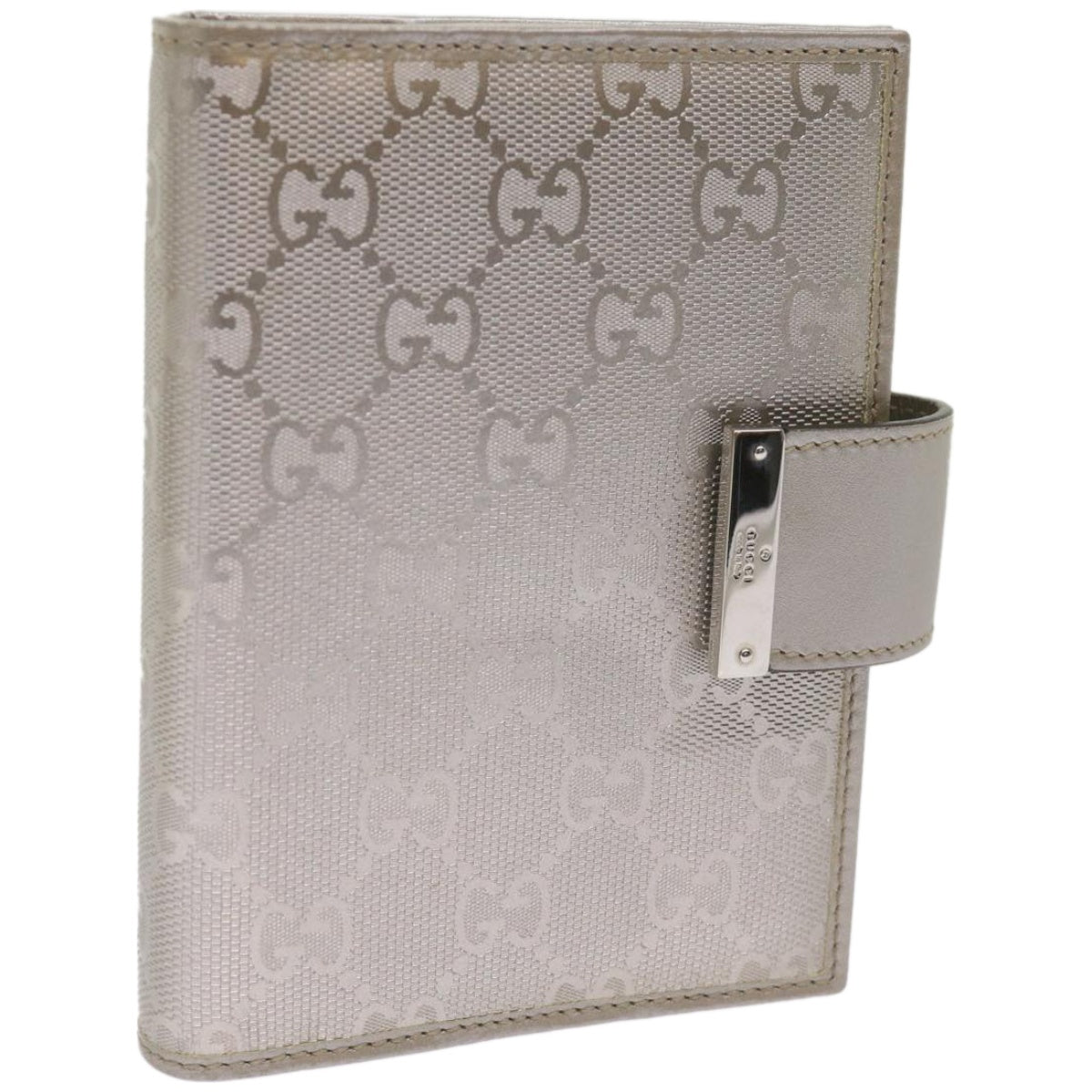 GUCCI GG implementation Day Planner Cover Silver 115240 Auth 66845