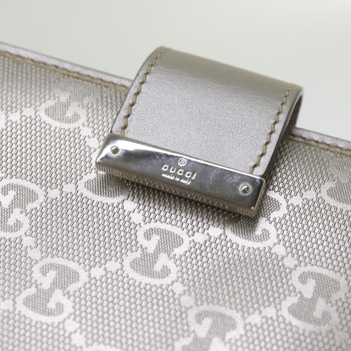GUCCI GG implementation Day Planner Cover Silver 115240 Auth 66845