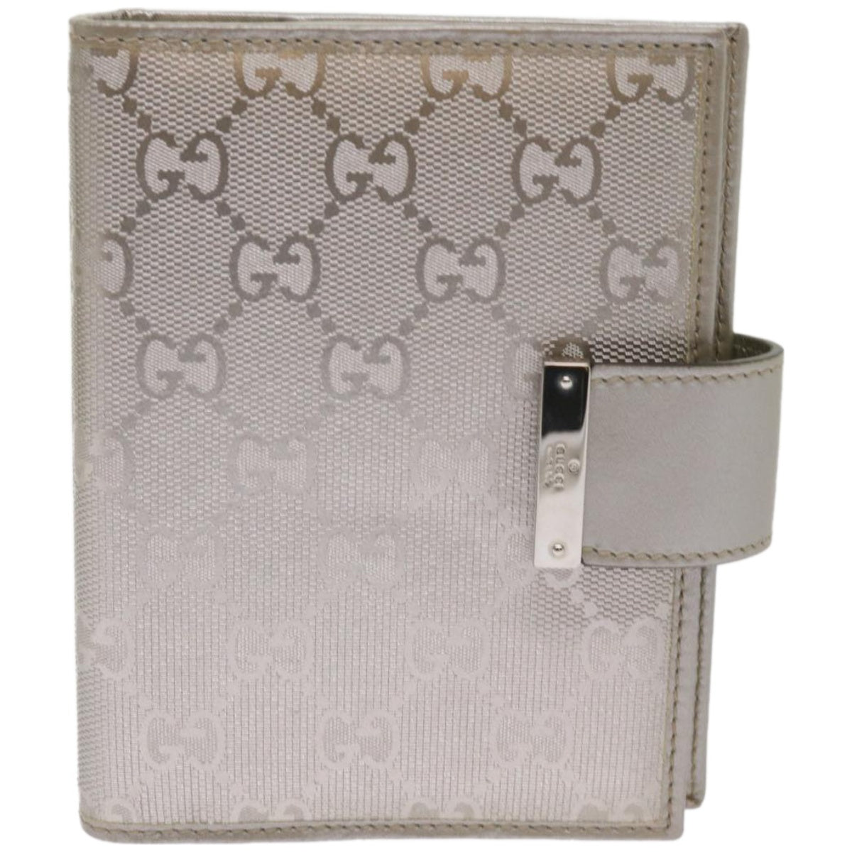 GUCCI GG implementation Day Planner Cover Silver 115240 Auth 66845