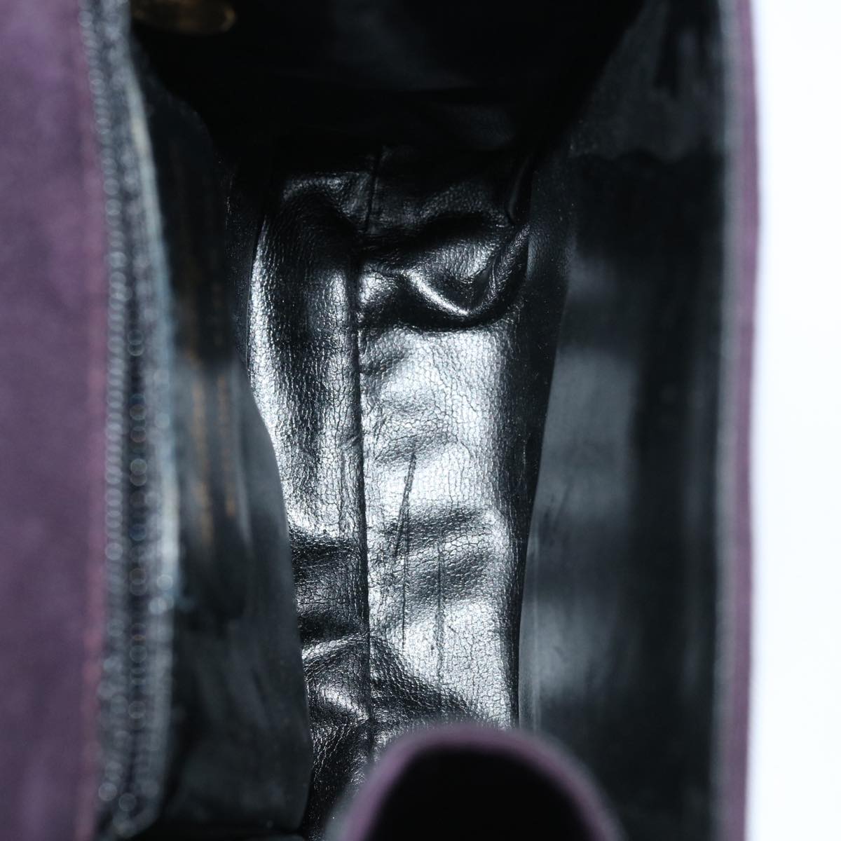 Salvatore Ferragamo Hand Bag Suede 2way Purple Auth 66859