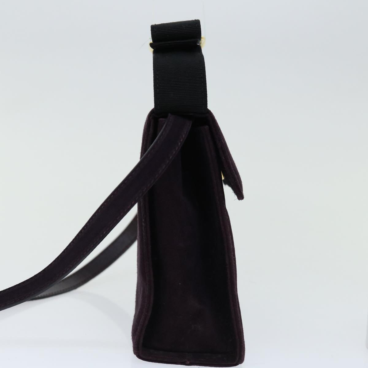 Salvatore Ferragamo Hand Bag Suede 2way Purple Auth 66859