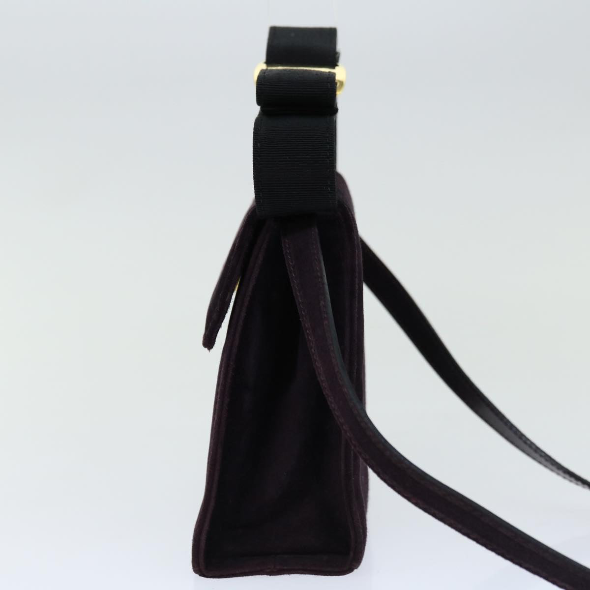 Salvatore Ferragamo Hand Bag Suede 2way Purple Auth 66859