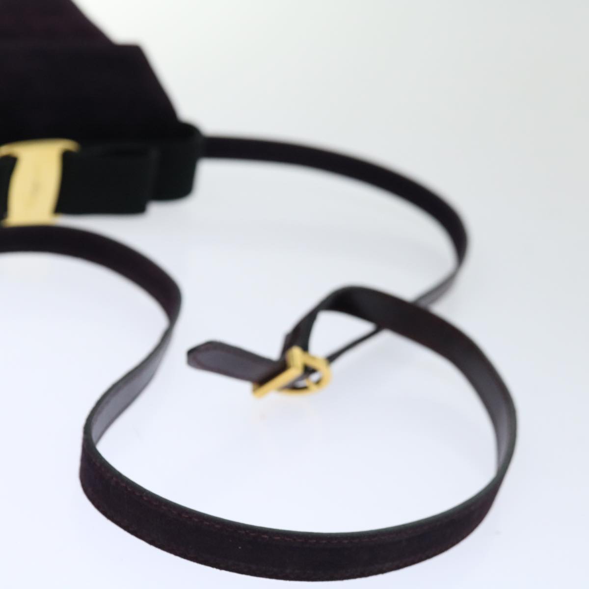 Salvatore Ferragamo Hand Bag Suede 2way Purple Auth 66859