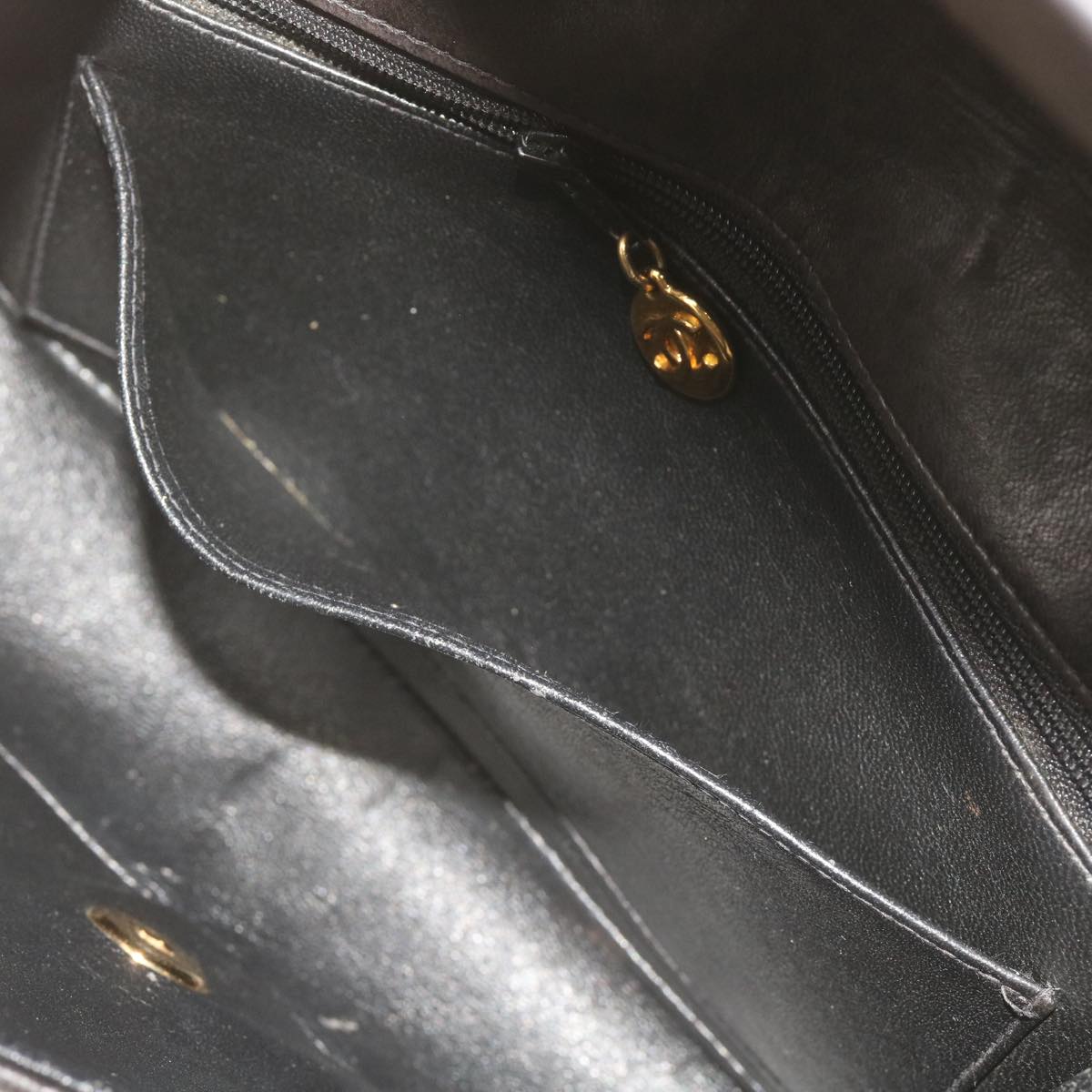 CHANEL Diana Matelasse Chain Shoulder Bag Leather Black CC Auth 66875