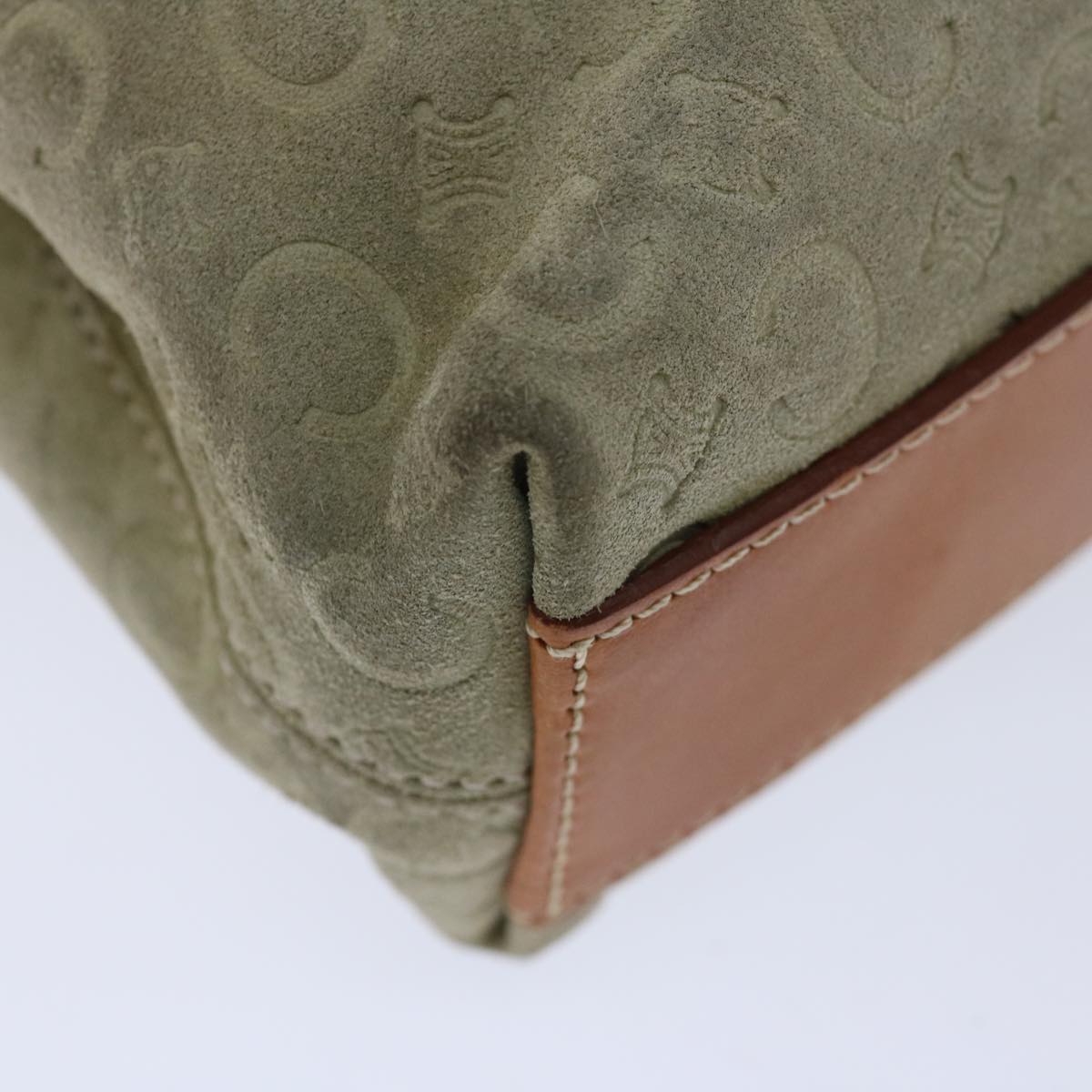 CELINE C Macadam Canvas Hand Bag Gray Auth 66923