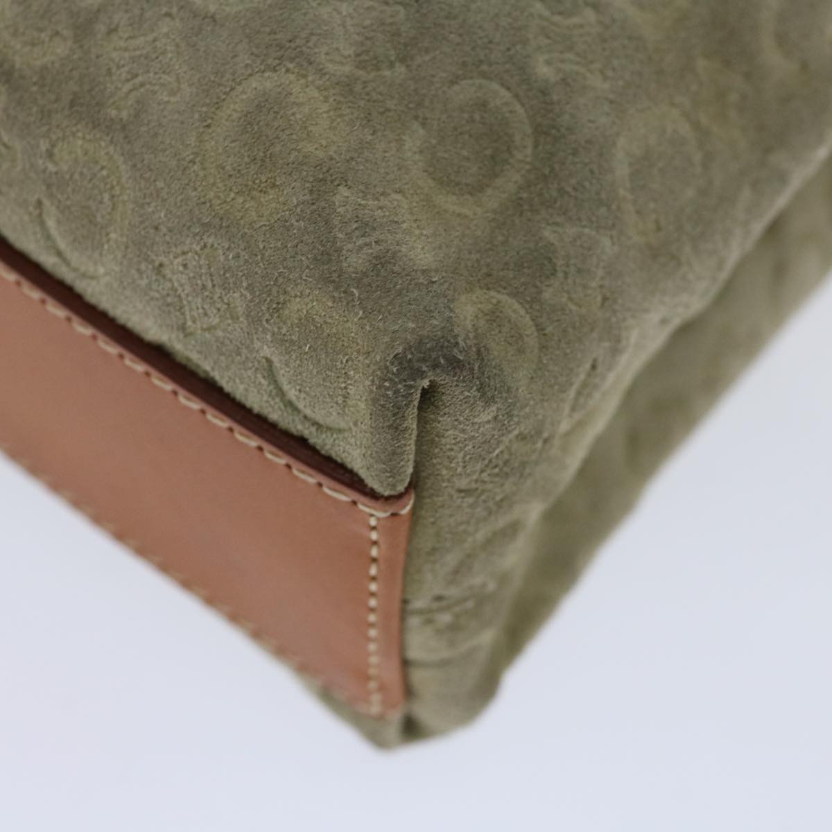 CELINE C Macadam Canvas Hand Bag Gray Auth 66923