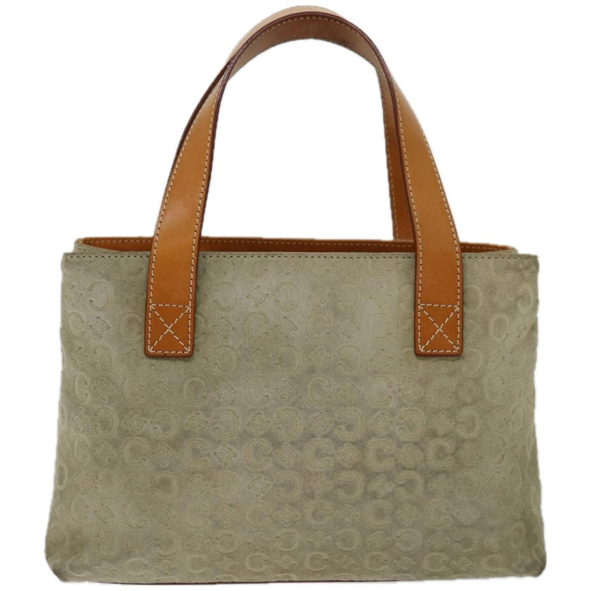 CELINE C Macadam Canvas Hand Bag Gray Auth 66923