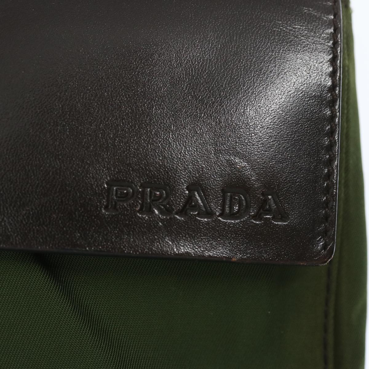 PRADA Tote Bag Nylon Khaki Auth 66936