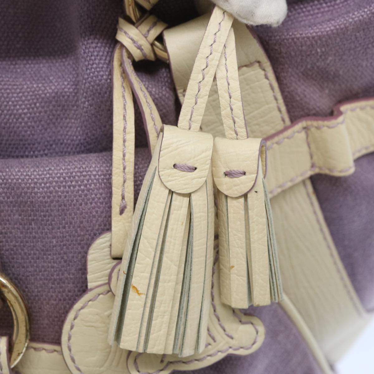 CELINE Tote Bag Canvas Purple Auth 66944