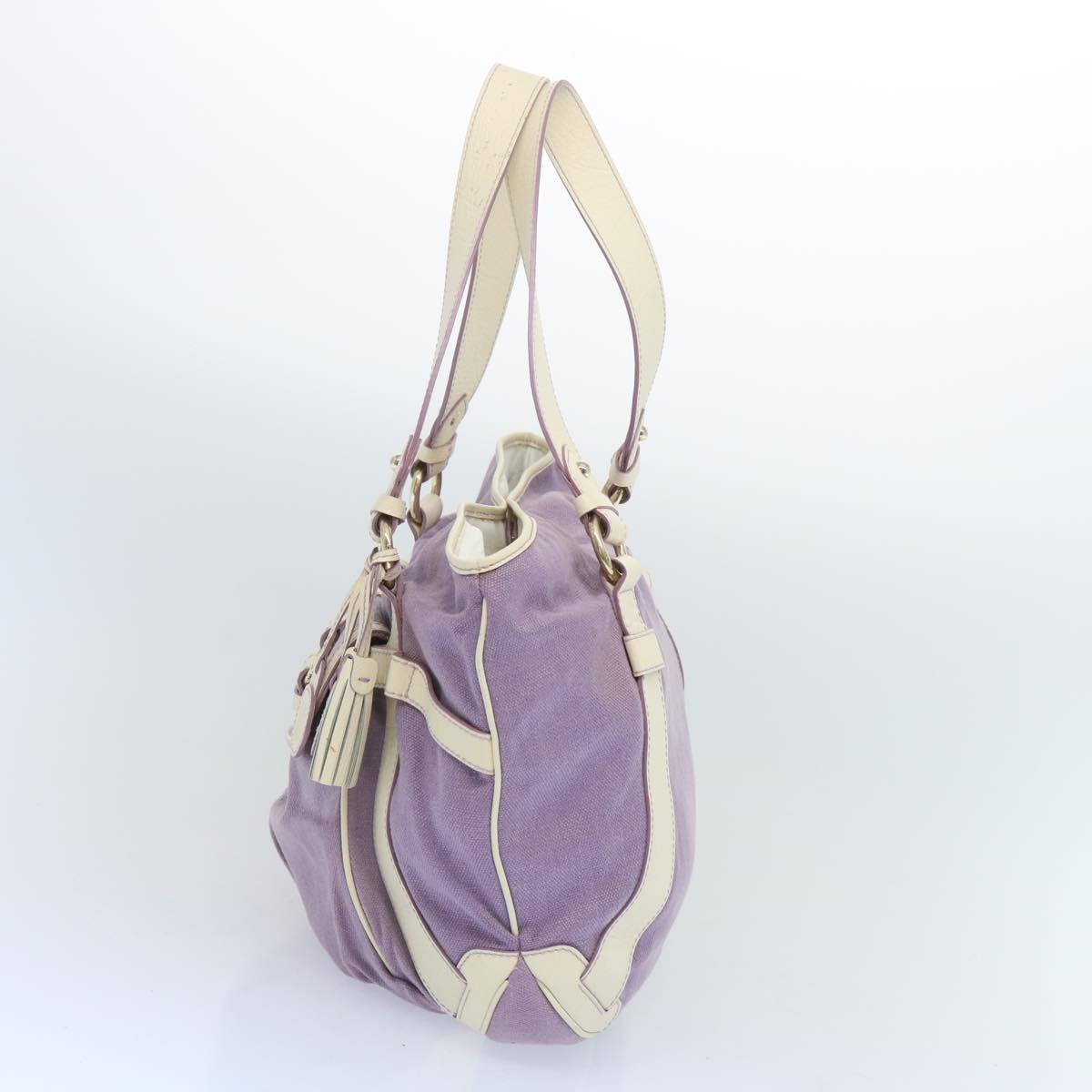 CELINE Tote Bag Canvas Purple Auth 66944