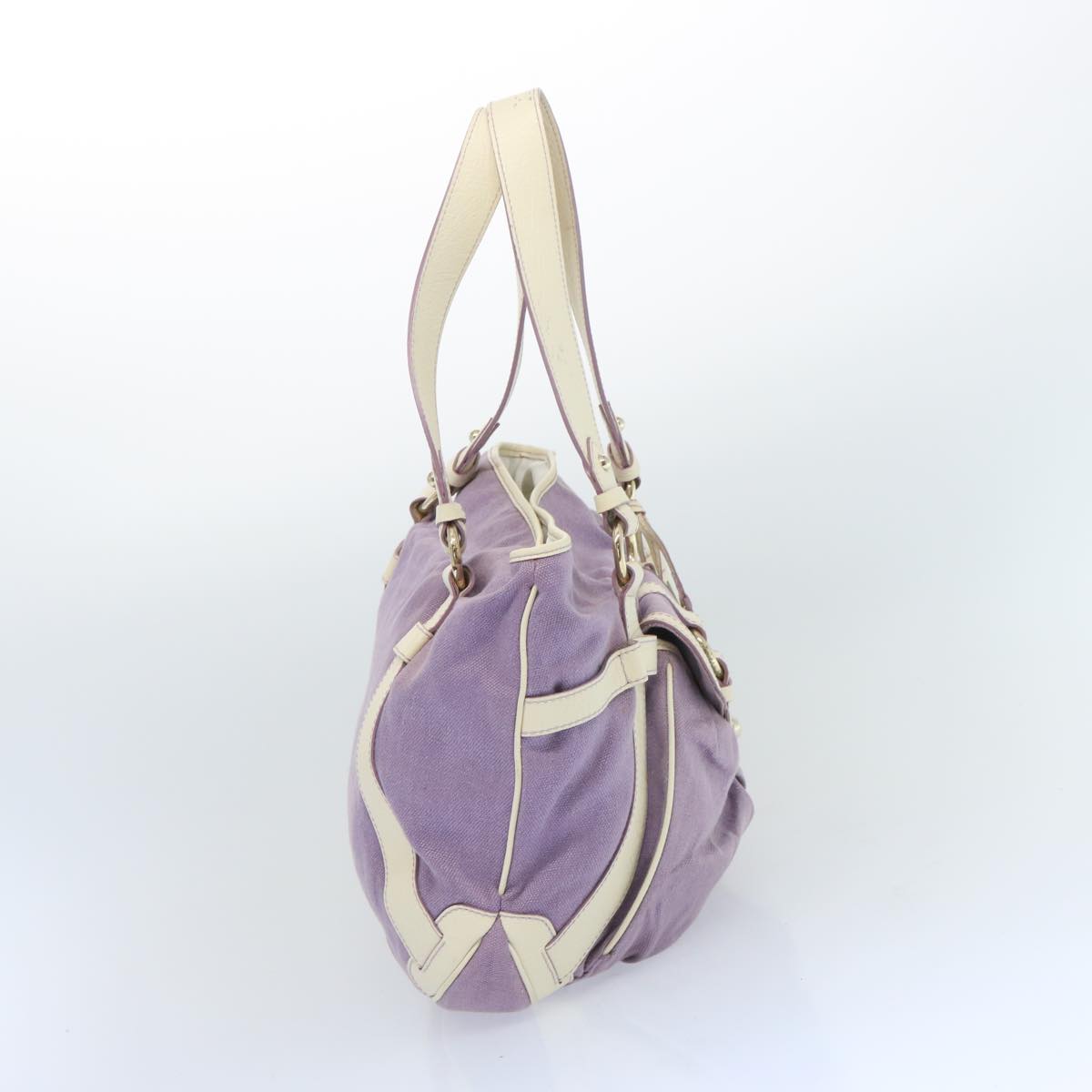 CELINE Tote Bag Canvas Purple Auth 66944