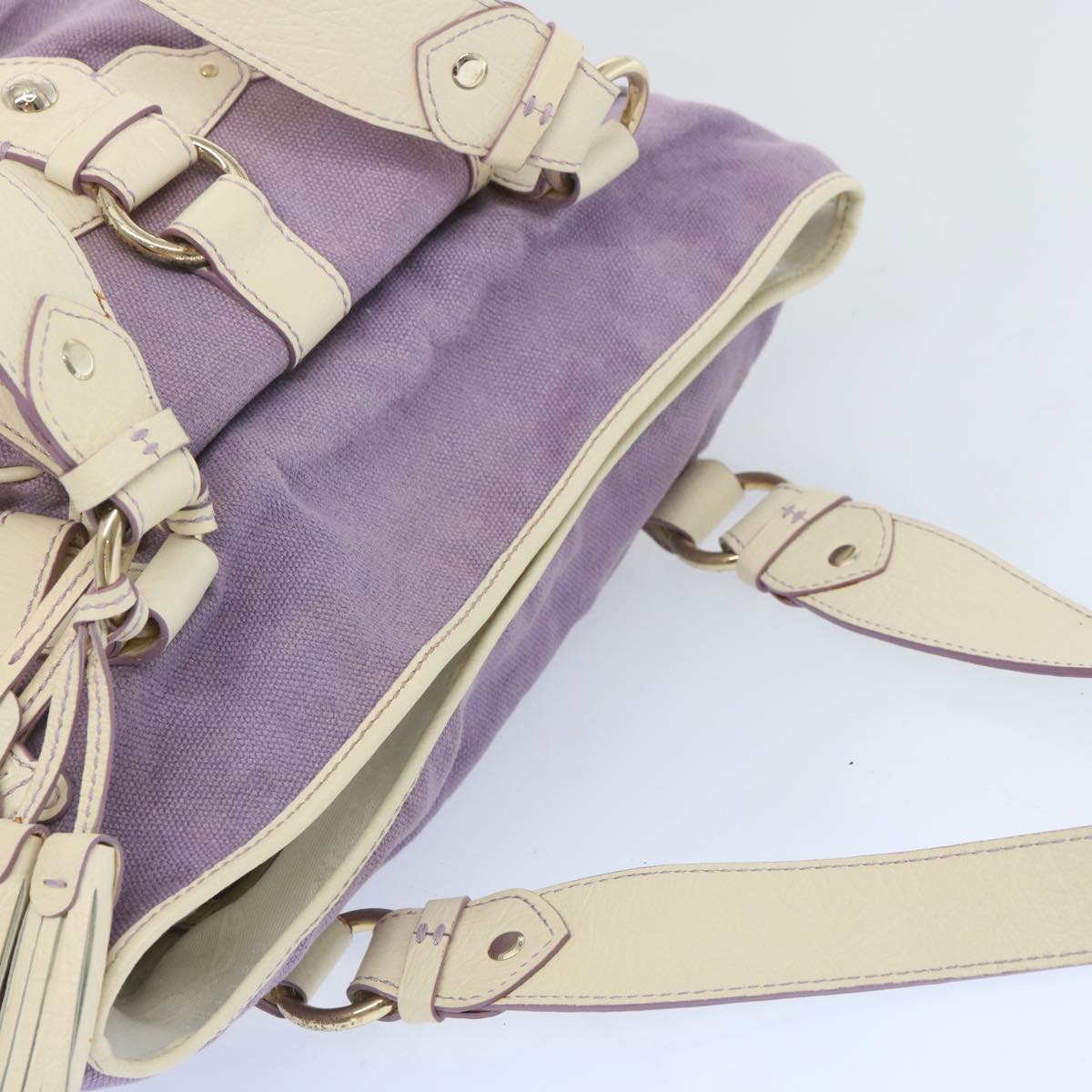 CELINE Tote Bag Canvas Purple Auth 66944