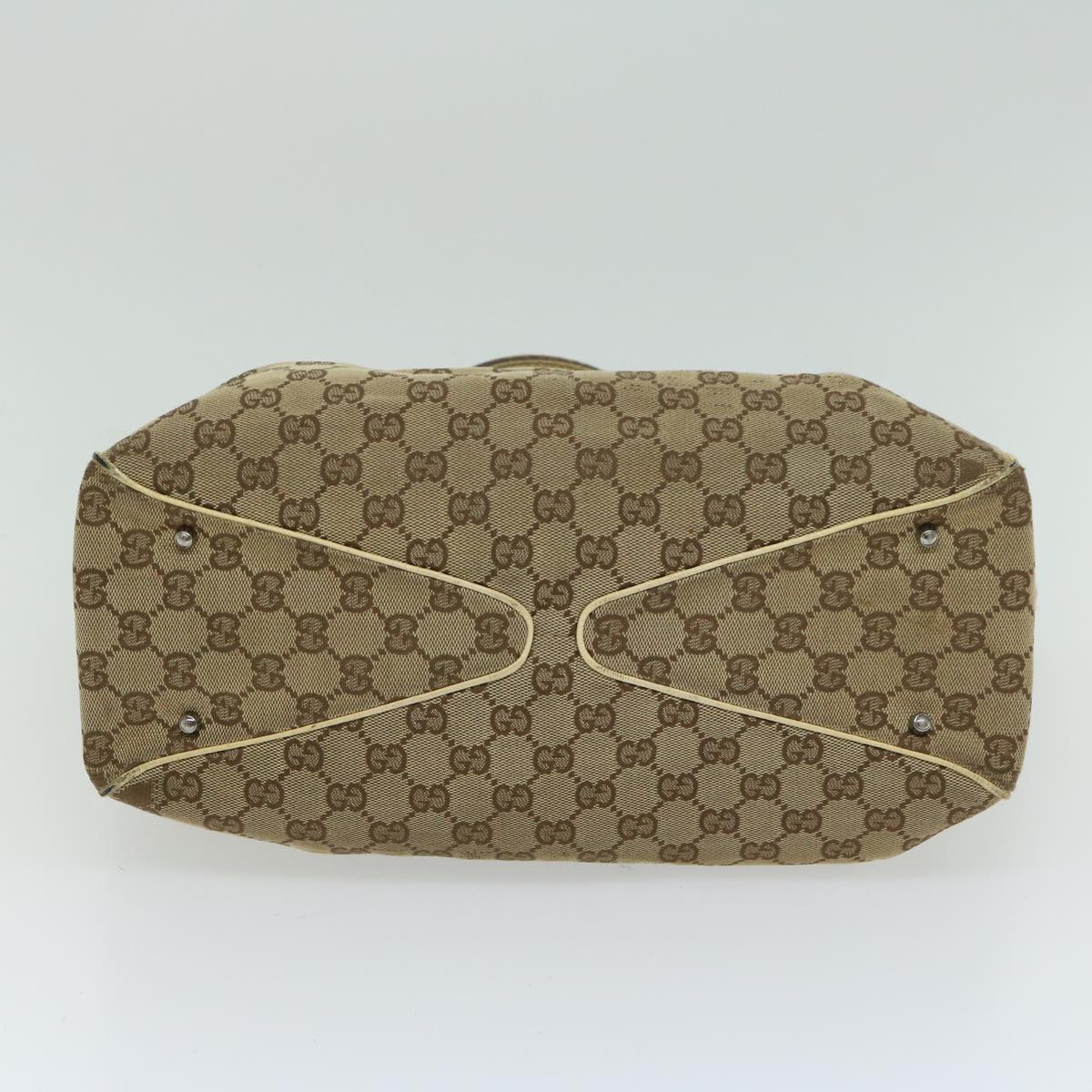 GUCCI GG Canvas Tote Bag Beige 113017 Auth 66971