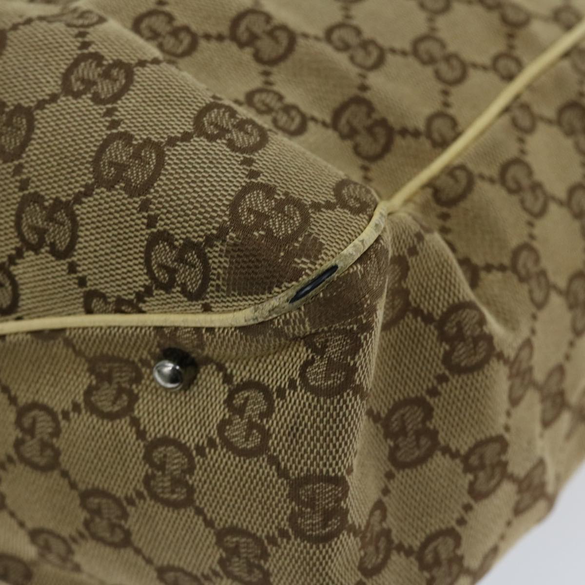 GUCCI GG Canvas Tote Bag Beige 113017 Auth 66971