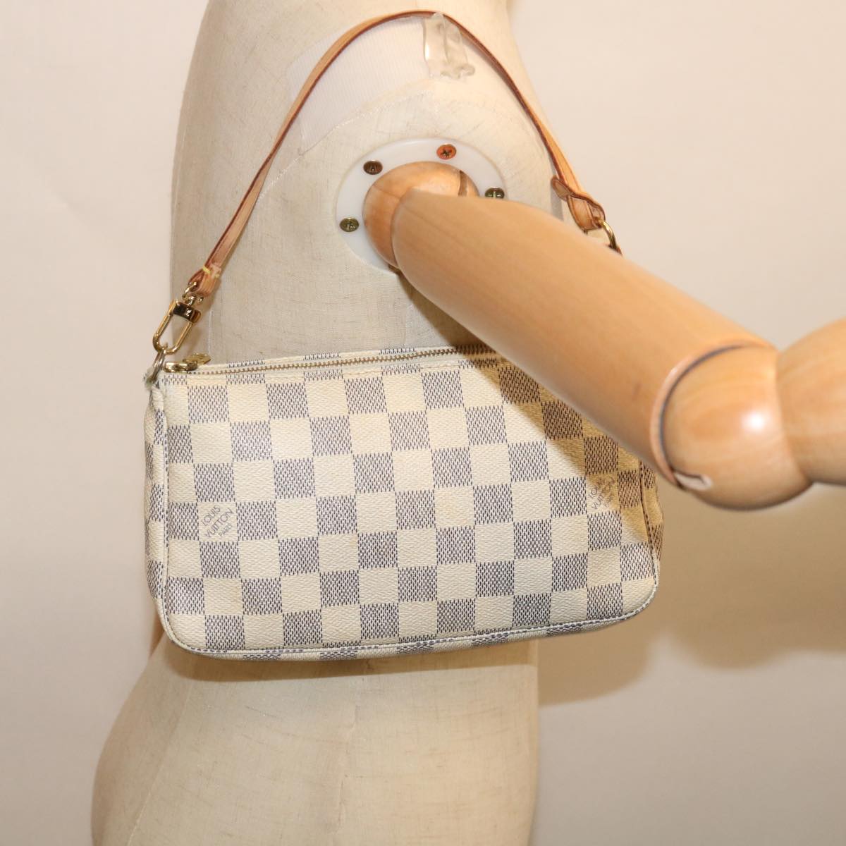 LOUIS VUITTON Damier Azur Pochette Accessoires Pouch N51986 LV Auth 66982