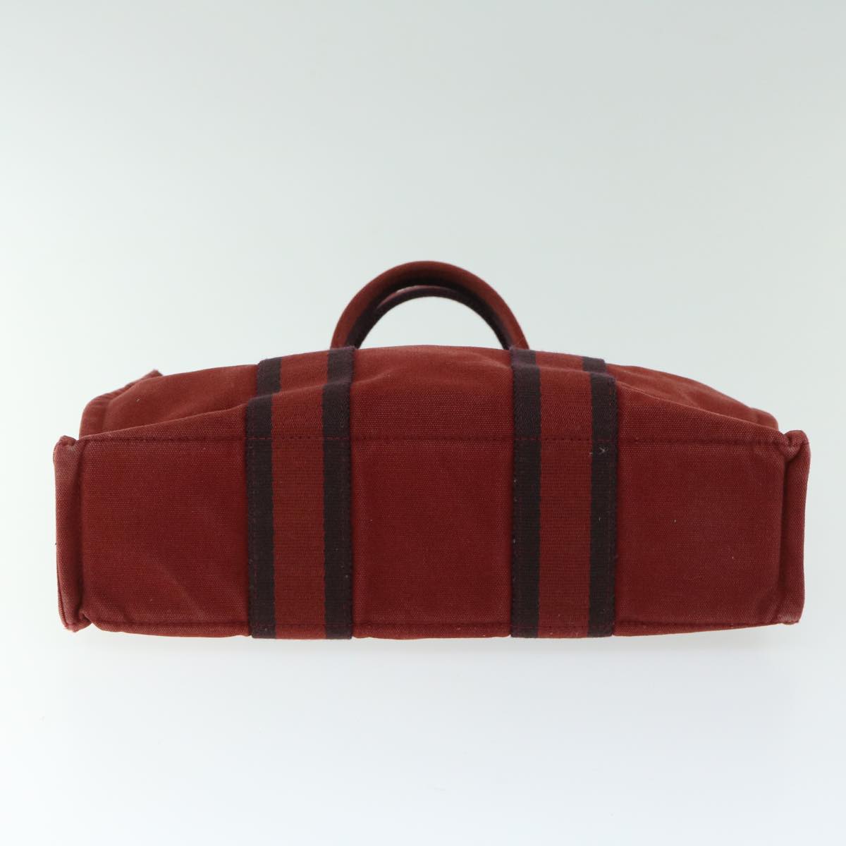 HERMES Fourre Tout PM Hand Bag Canvas Red Auth 67108