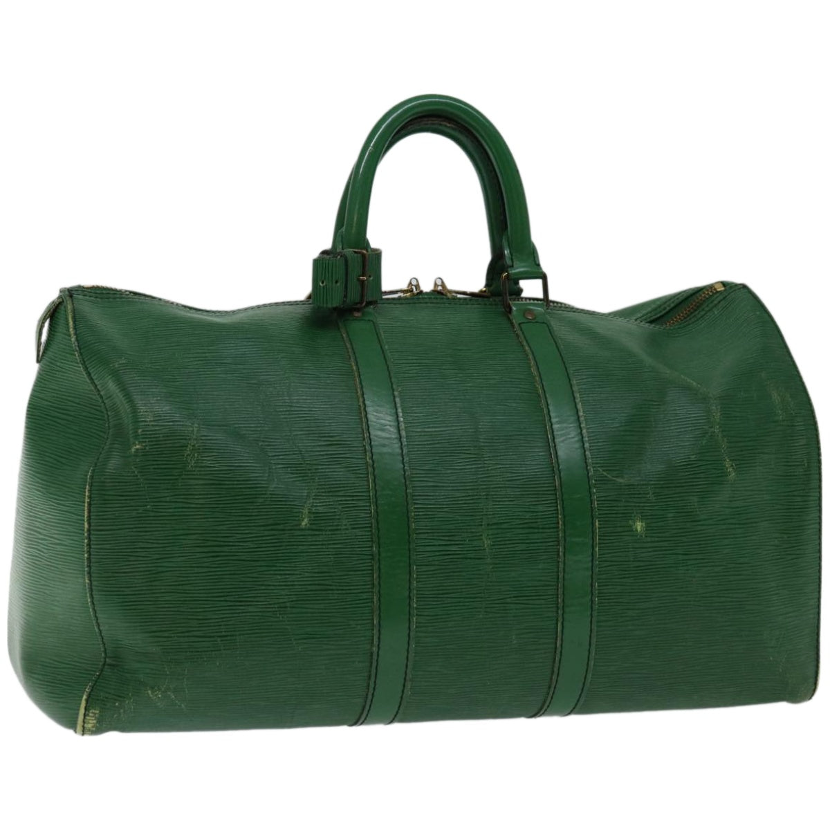 LOUIS VUITTON Epi Keepall 45 Boston Bag Green M42974 LV Auth 67150