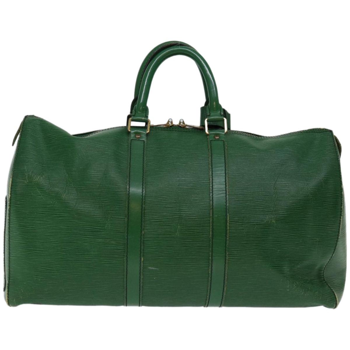 LOUIS VUITTON Epi Keepall 45 Boston Bag Green M42974 LV Auth 67150