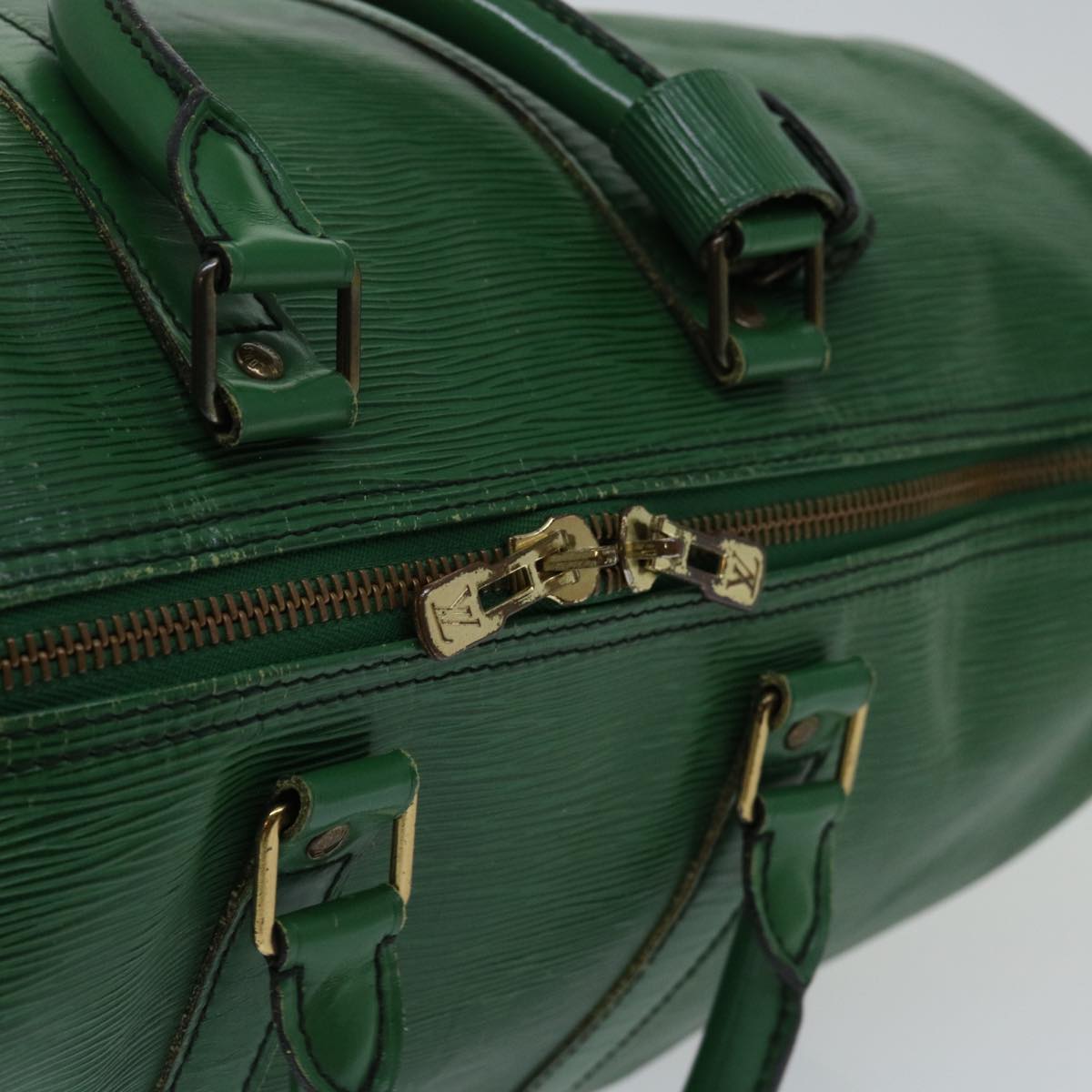 LOUIS VUITTON Epi Keepall 45 Boston Bag Green M42974 LV Auth 67150