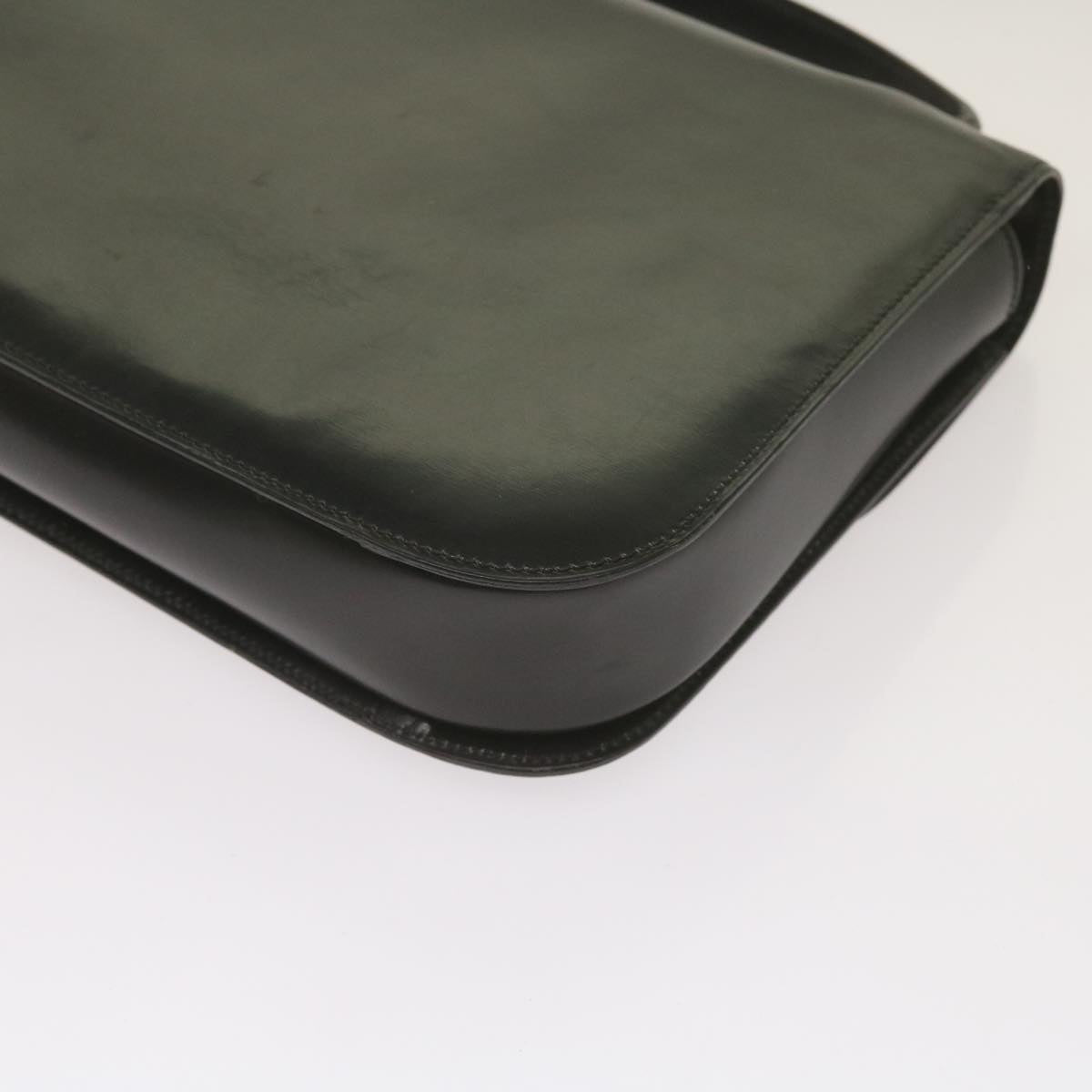 CELINE Shoulder Bag Leather Black Auth 67274