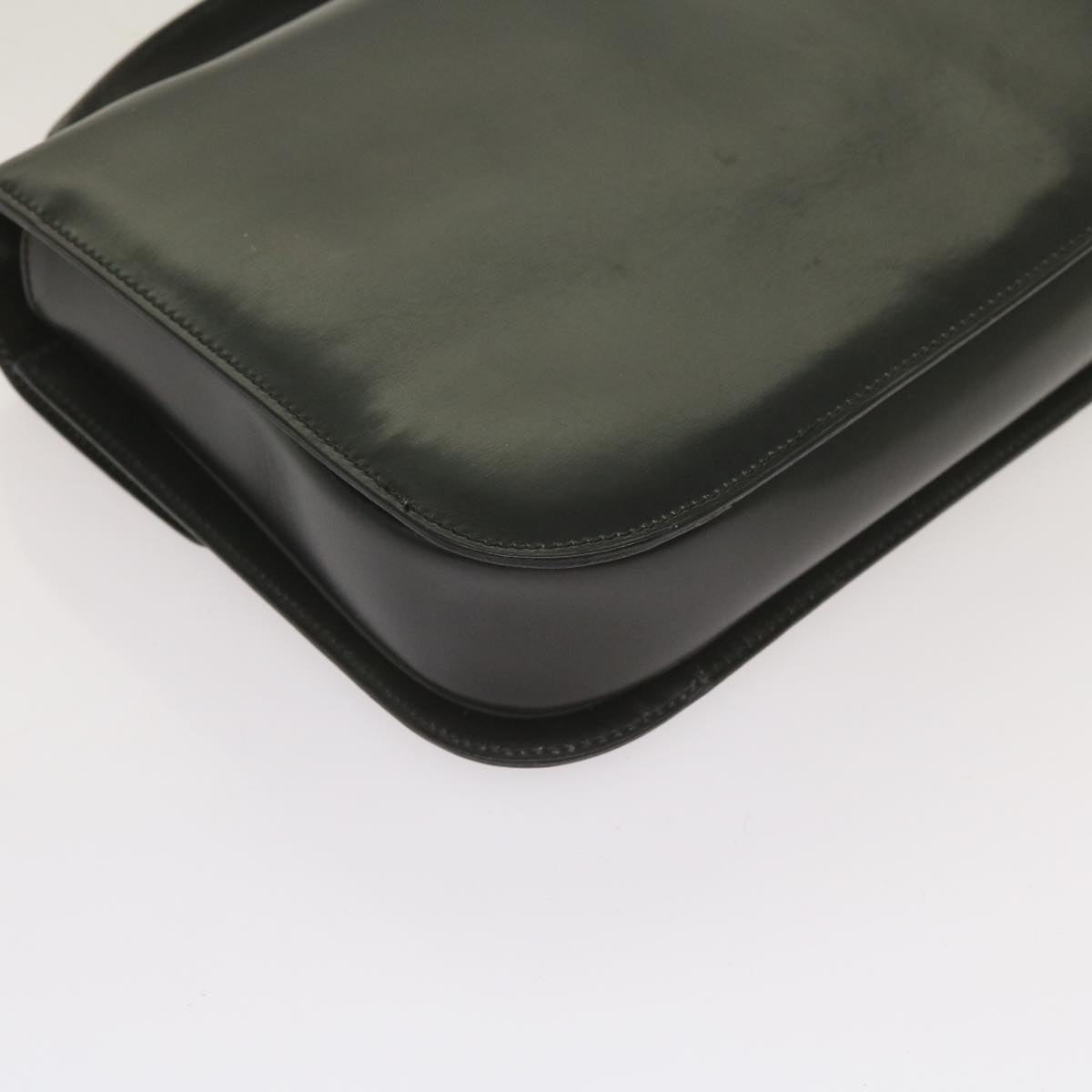 CELINE Shoulder Bag Leather Black Auth 67274