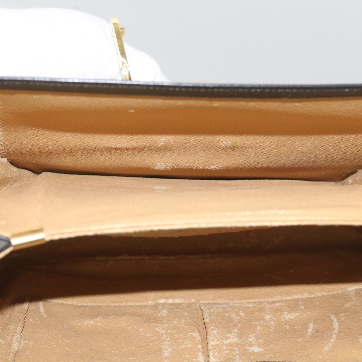 CELINE Shoulder Bag Leather Black Auth 67274