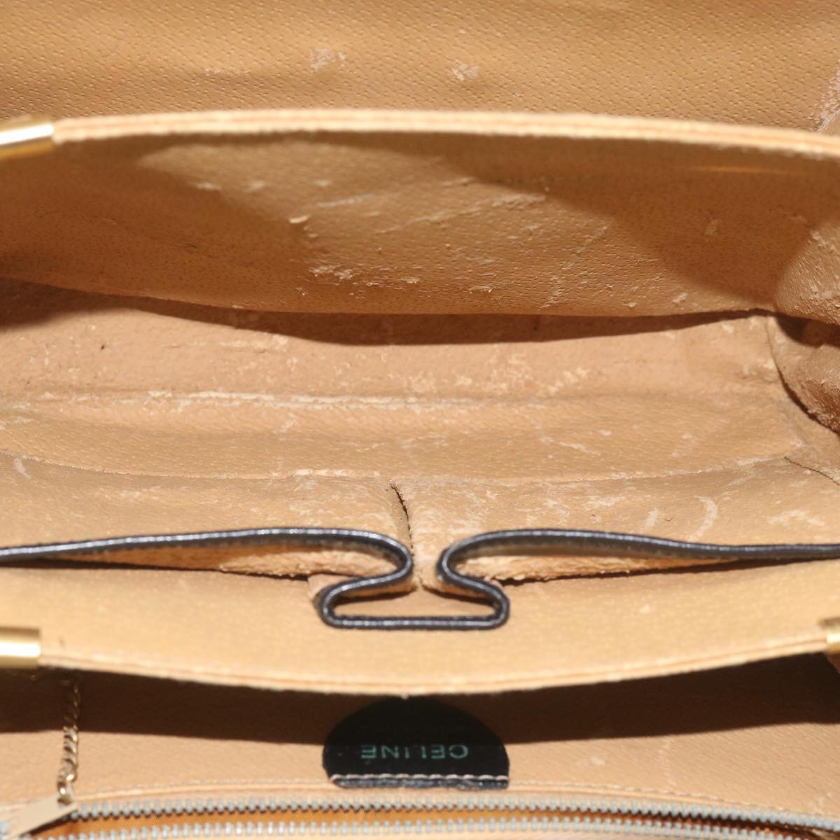 CELINE Shoulder Bag Leather Black Auth 67274
