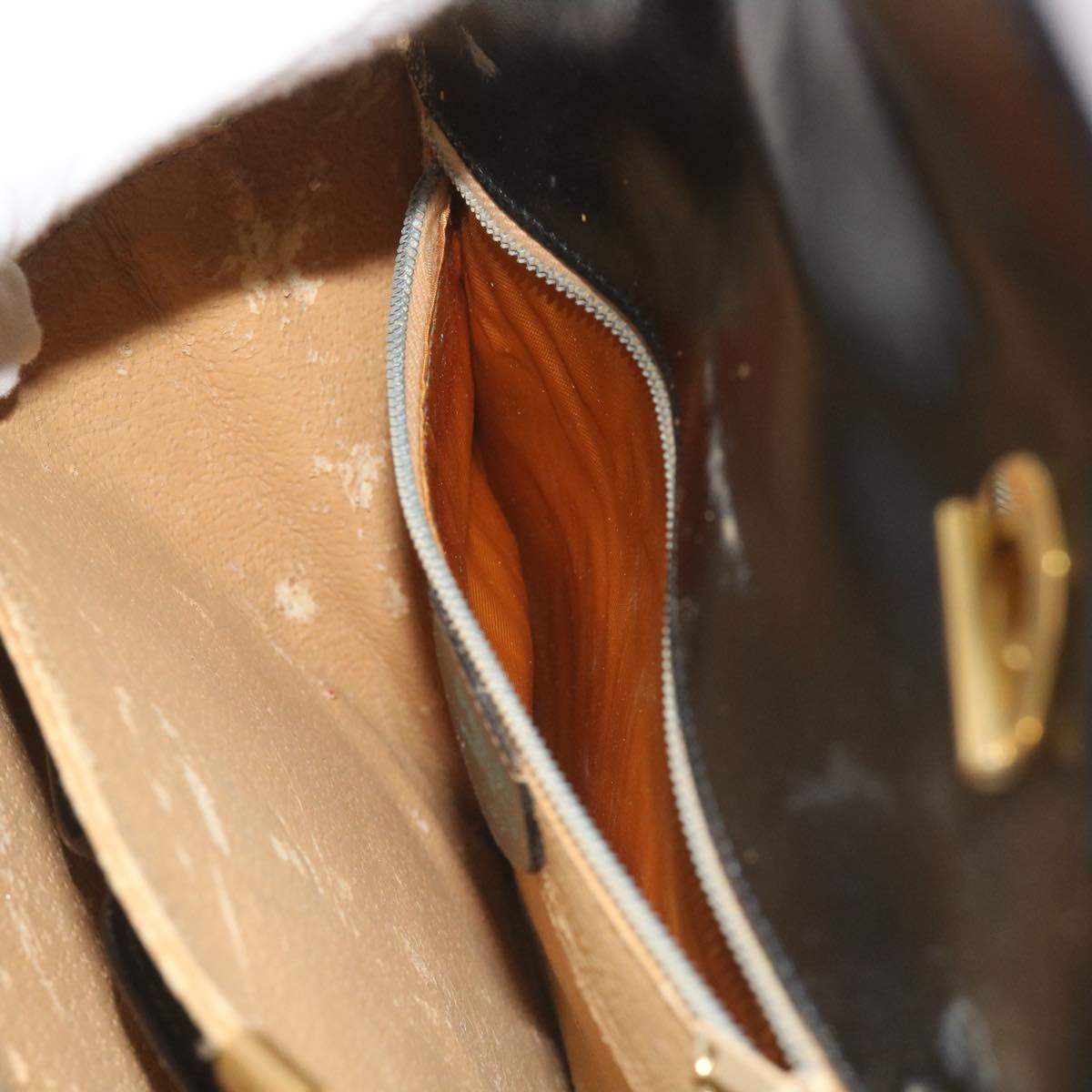 CELINE Shoulder Bag Leather Black Auth 67274