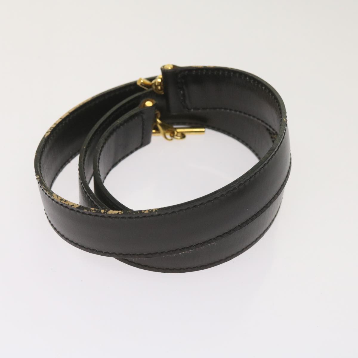 CELINE Shoulder Bag Leather Black Auth 67274