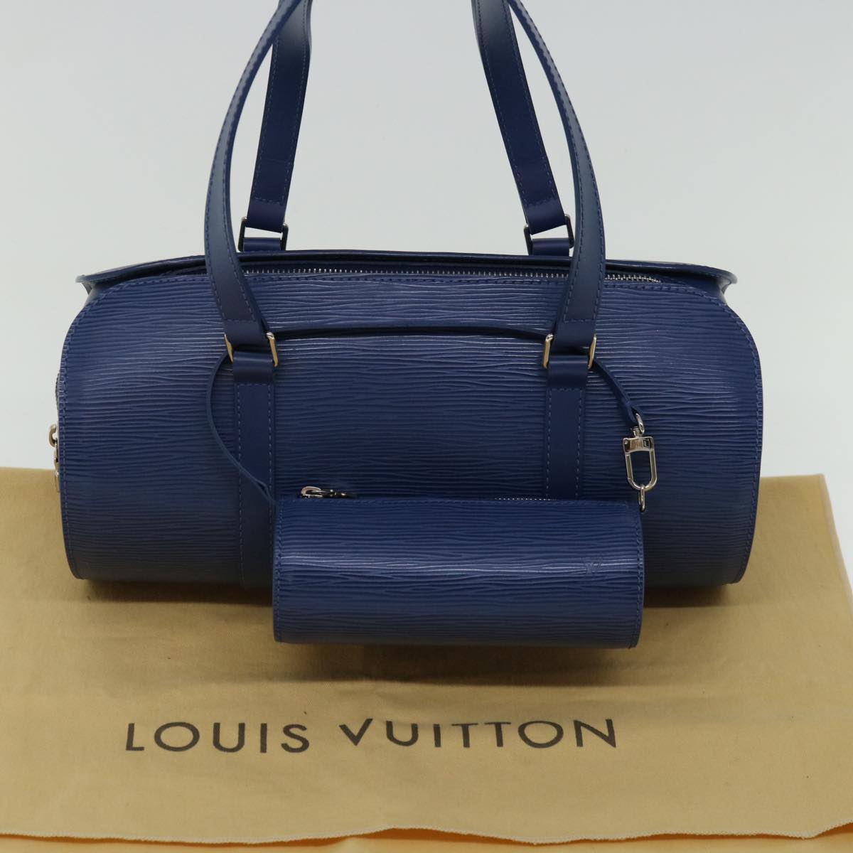 LOUIS VUITTON Epi Soufflot Hand Bag Blue Myrtille M5222G LV Auth 67456A