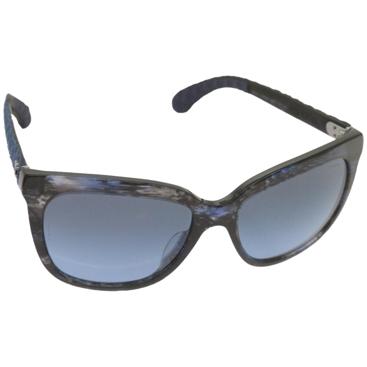 CHANEL Sunglasses plastic Blue CC Auth 67511